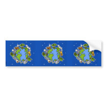 earth II scrapbook sticker dark blue bumper stickers