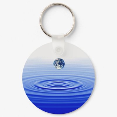 earth in a  water drop keychain by dakini