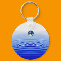 earth in a  water drop keychains