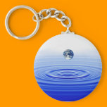 earth in a  water drop keychains