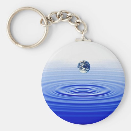 earth in a water drop keychain Zazzle