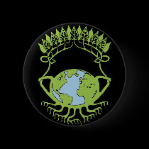 Earth in Art Nouveau Vines buttons