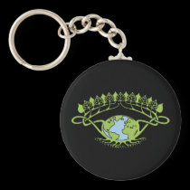Earth in Art Nouveau Vines keychains