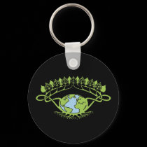 Earth in Art Nouveau Vines keychains