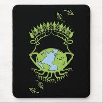 Earth in Art Nouveau Vines mousepads
