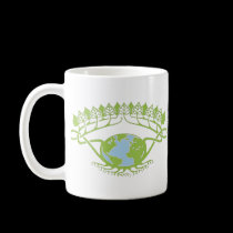 Earth in Art Nouveau Vines mugs