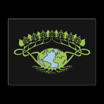 Earth in Art Nouveau Vines postcards