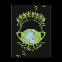 Earth in Art Nouveau Vines postcards
