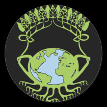 Earth in Art Nouveau Vines stickers