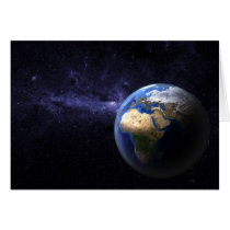 Earth in space greeting cards