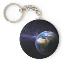 Earth in space key chain