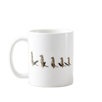 Earth male in row coffee mugs