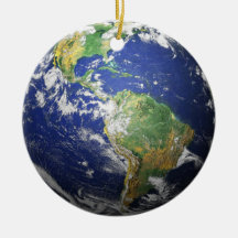Earth & Moon - 3D Effect - See Both Sides Christmas Ornament