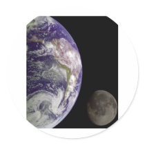 Earth & Moon from Galileo Stickers