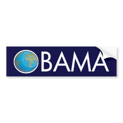 Earth Obama Bumper Sticker by irregulargoods