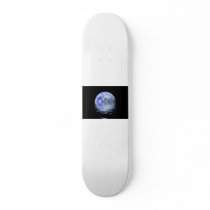 Earth Over Flooded Water Ripples Skate Board