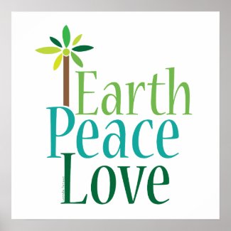 Earth Peace Love Earth Day Poster print