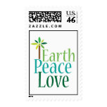 Earth Peace Love Earth Day Stamps