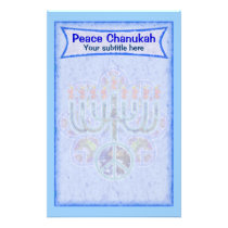 Earth Peace Menorah Blue Chanukah Stationery stationery