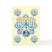 Earth Peace Menorah Cards cards