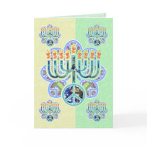 Earth Peace Menorah Chanukah Cards by yosefdreams Earth Peace Menorah Chanukah Cards