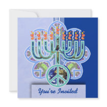 Earth Peace Menorah Invitations