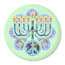 Earth Peace Menorah Magnets