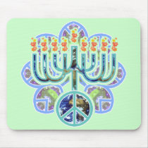 Earth Peace Menorah Mousepad