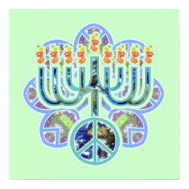 Earth Peace Menorah Poster