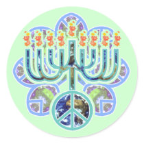 Earth Peace Menorah Stickers