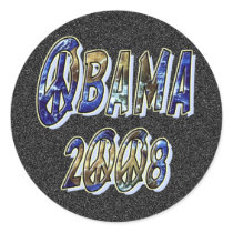 Earth Peace Obama 2008 Round Stickers