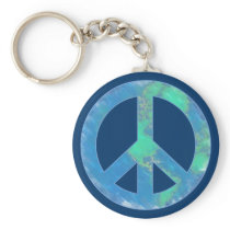 Earth Peace Sign Keychain