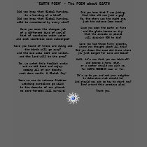 'EARTH POEM' - The POEM about EARTH t-shirts by aquamotion 'EARTH POEM' - The POEM about EARTH t-shirts
