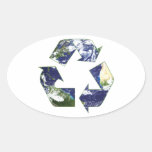 Earth - Recycling Oval Sticker