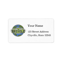 Earth Reduce, Reuse and Recycle Address Label