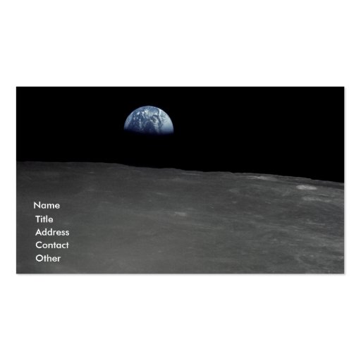 Earth Rise Business Card Template (front side)