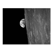 "Earth-Rise," First Photo of this from Space Postcards