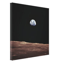 Earth Rise from Lunar Surface Stretched Canvas Print