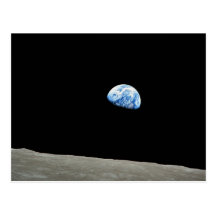 Earth Rises From Moon Post Card