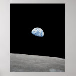 Earth rising above Moon as viewed from Apollo 8 Poster