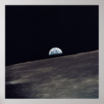 Earth Rising above the Moon viewed by Apollo 10 Poster