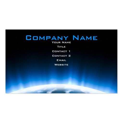 Earth Rising Business Card (front side)