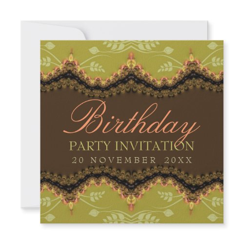 Earth Royal Lace Birthday + all Event Invitations invitation