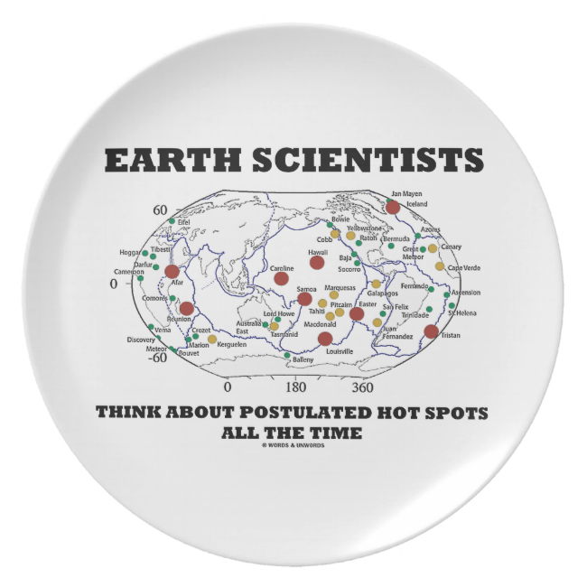 Earth Scientists Think About Postulated Hot Spots Party Plate