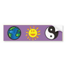 earth-sun-yin yang bumper stickers