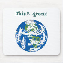 Earth, Think green! mousepads
