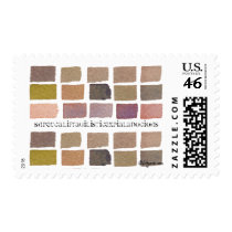 Earth tone color tiles classic postage stamp