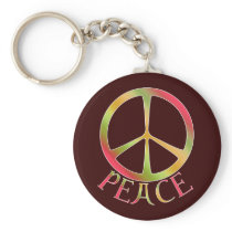 Earth Tone Peace Keychain