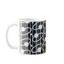 Earth Tone Retro Stripes & Orbits mugs