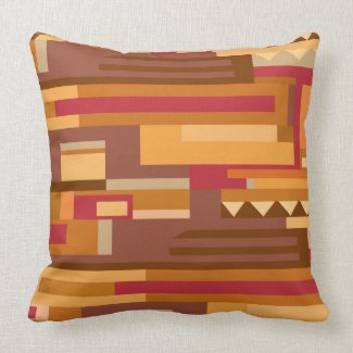 Earth tones abstract pattern accent throw pillow